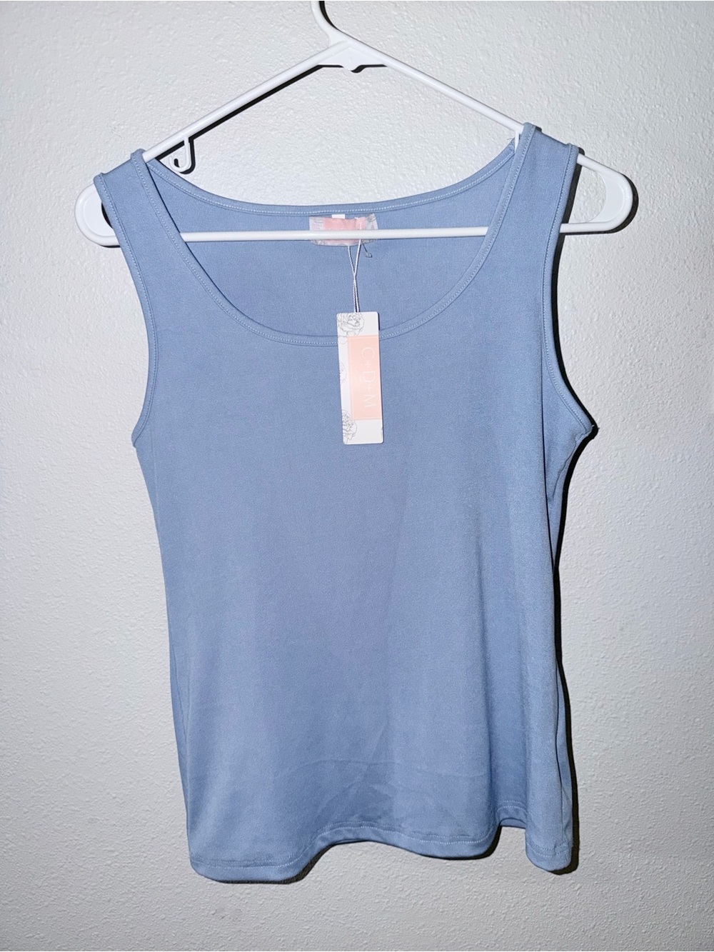C+D+M Classic Scoop Neck Light Blue Tank Top NWT